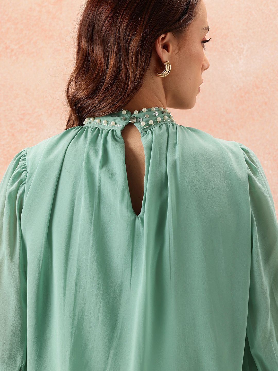 all about you Embellished High Neck Top