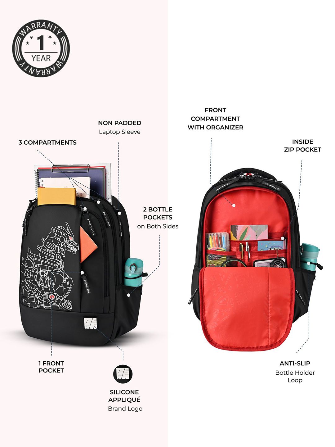 Gear Unisex Graphic Printed Backpack