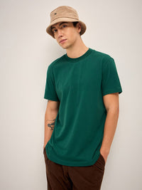 THE BEAR HOUSE Men Solid Round Neck Pure Cotton T-shirt