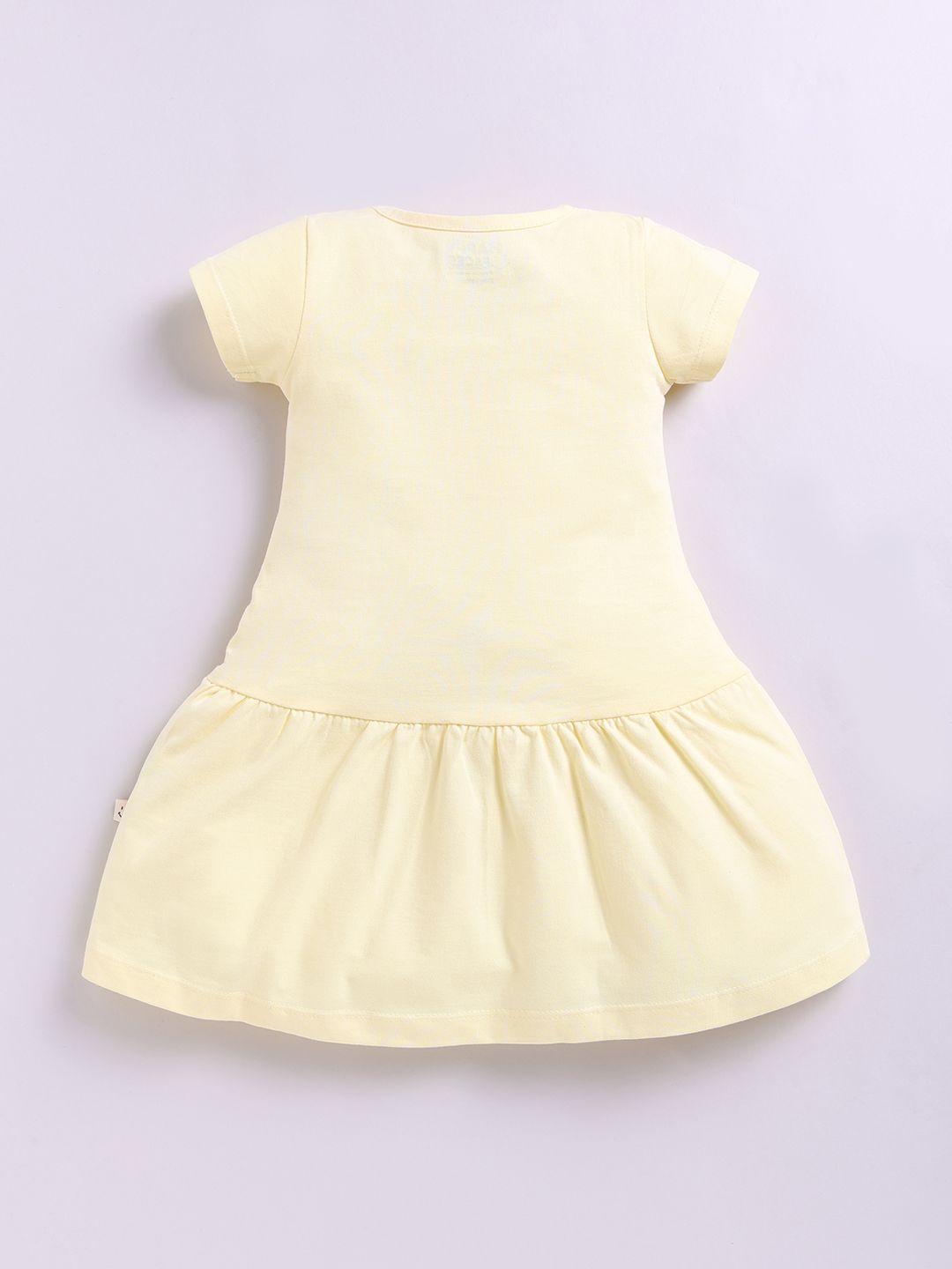 Happy Faces Girls Smiley Print Pure Cotton Fit & Flare Dress