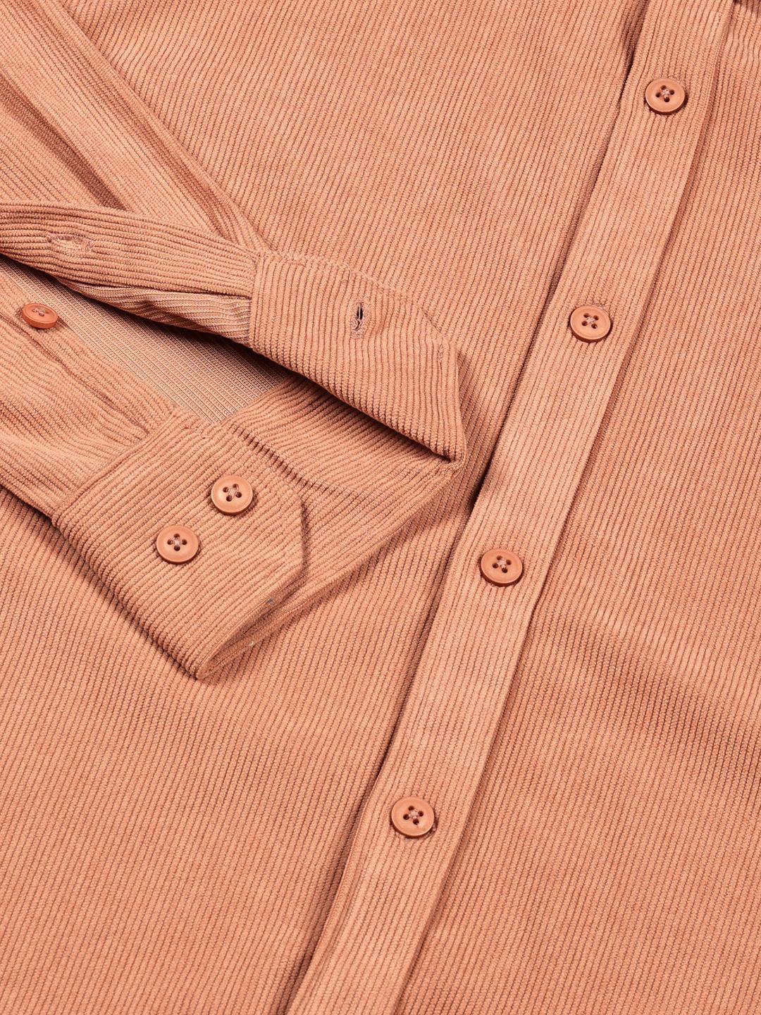 Thomas Scott Men Premium Corduroy Slim Fit Button-Down Collar Casual Shirt