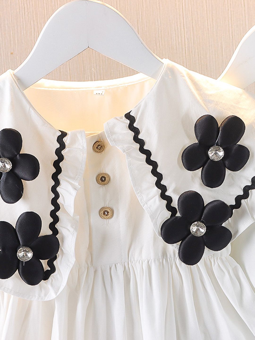 YK Girls Self Design Cotton Fit & Flare Knee Length Dress