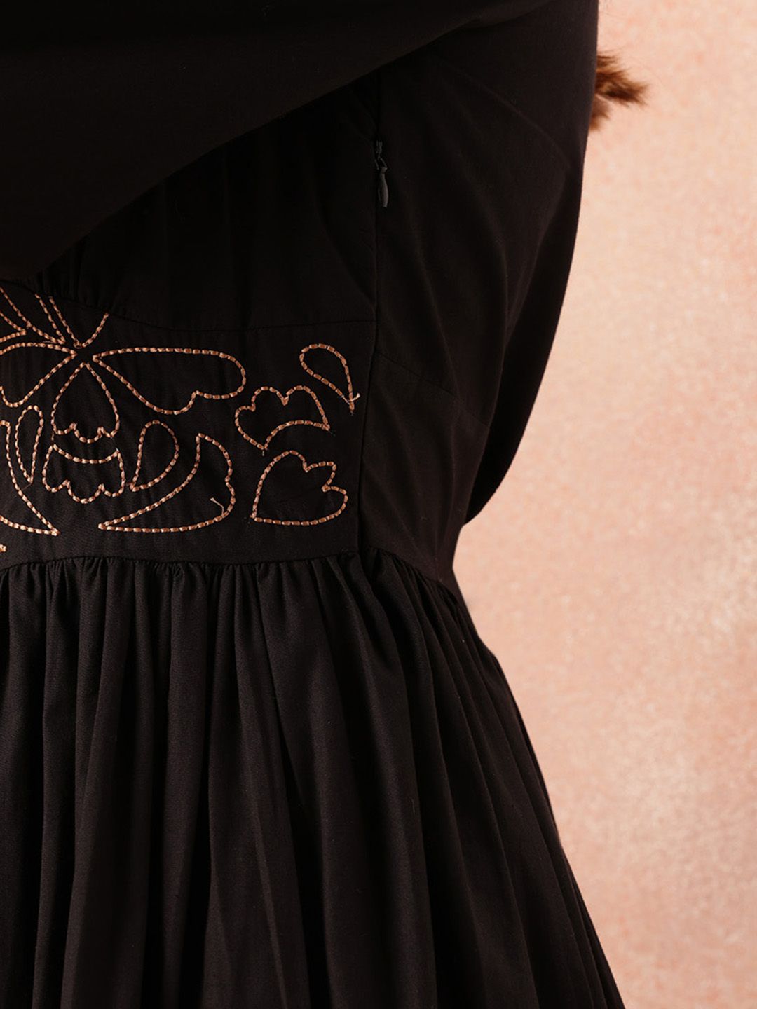 all about you Floral Embroidered Puff Sleeve Fit & Flare Dress