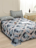 Story@home Grey Abstract Printed 240 TC Satin Finish Queen Bedsheet Set