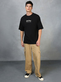 Bewakoof X Harry Potter Typography Printed Pure Cotton Oversized T-shirt