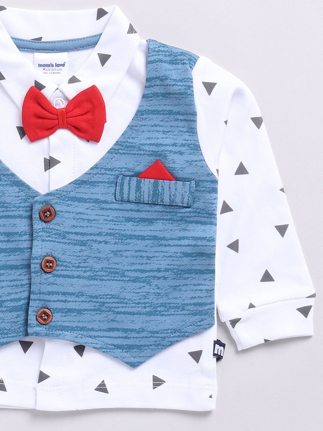 Moms Love Infant Boys Printed Cotton Shirt & Joggers