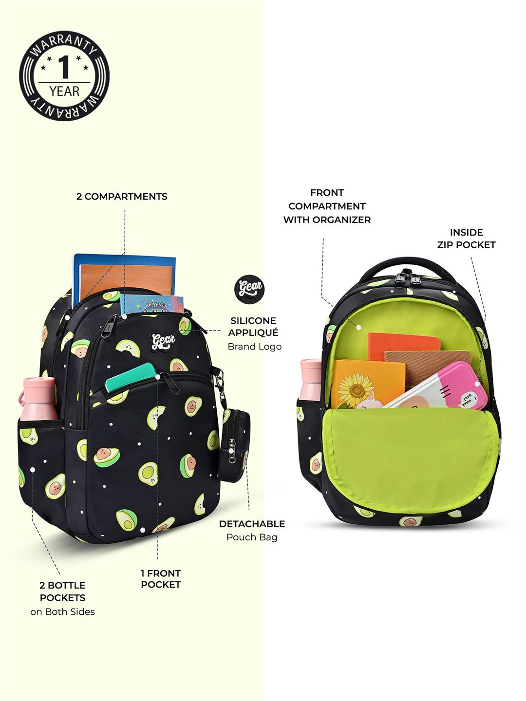 Gear Unisex Avacado Backpack