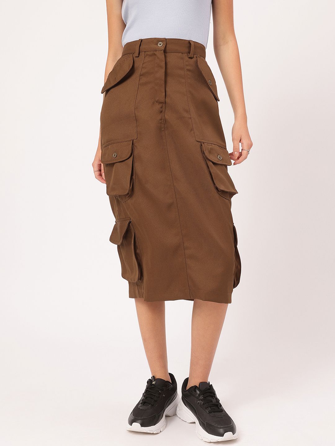 DressBerry Utility Chic Cargo Straight Skirt