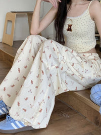 DressBerry Women Printed High-Rise Loose Fit Wide Leg Trousers