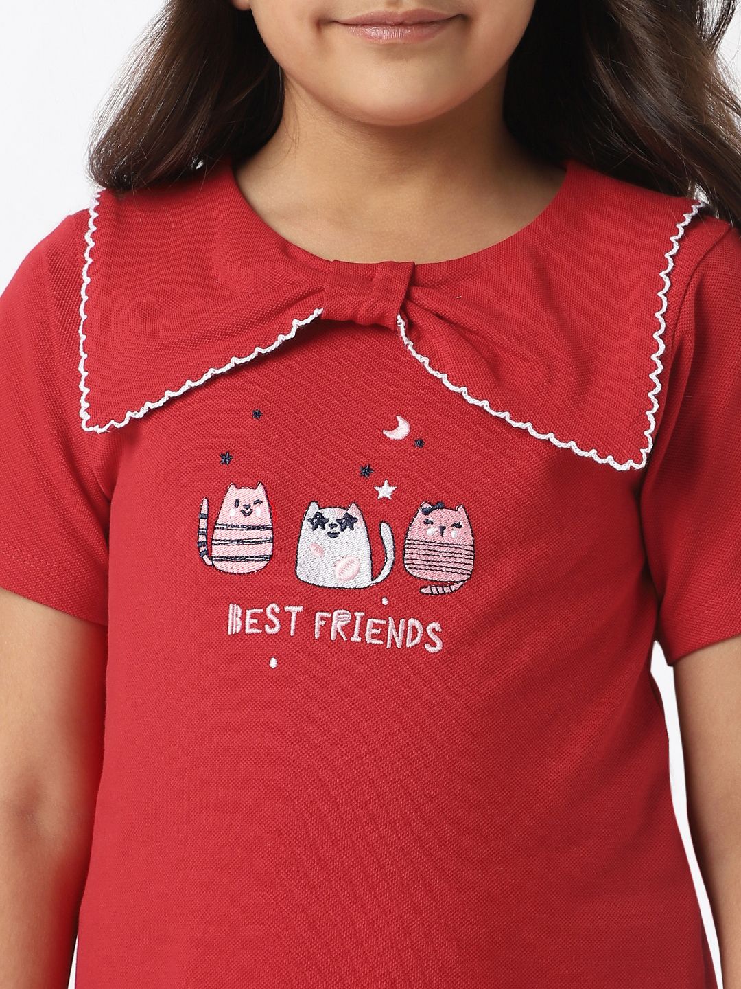 Nauti Nati Girls Cotton Half-sleeve Frock Dress