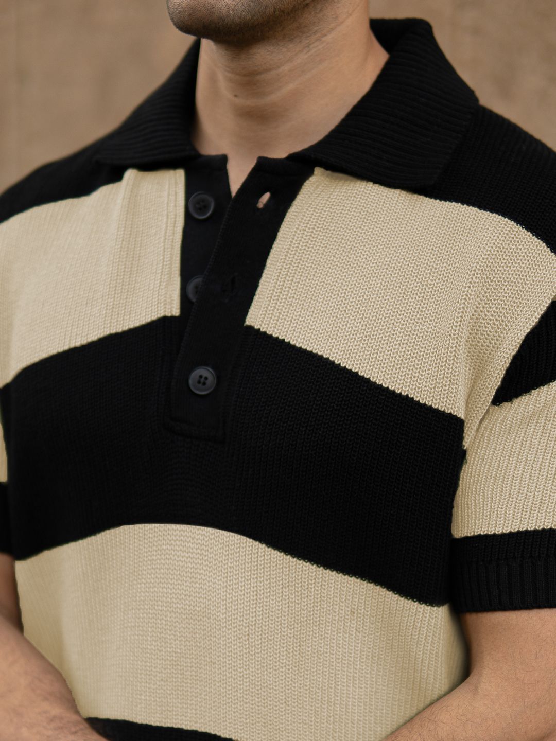 Powerlook Men Colourblocked Polo Collar Pure Cotton Slim Fit T-shirt