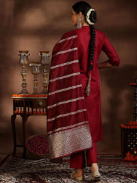 Libas Pleated Kurta with Trousers & Dupatta