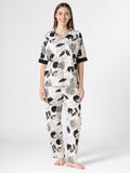 SANSKRUTIHOMES Women Tropical Printed Pure Cotton Night suit