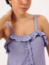 DressBerry Pastel Dreams Ruffled Ribbed Top