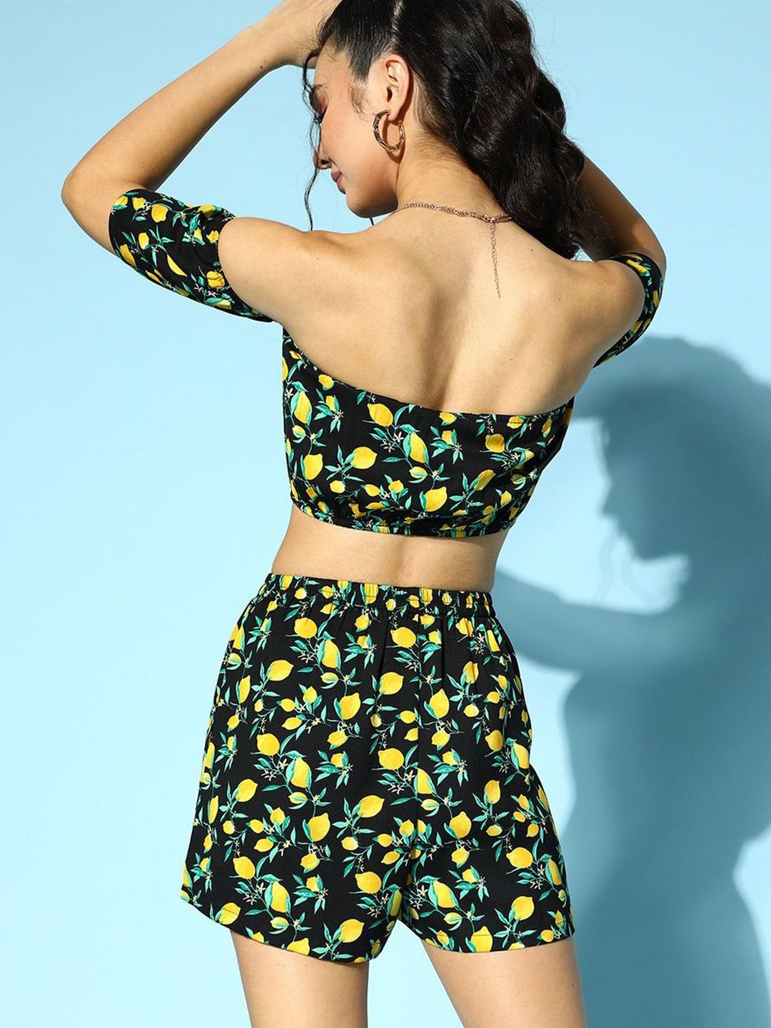 Berrylush Floral Printed Off-Shoulder Top With Skirt