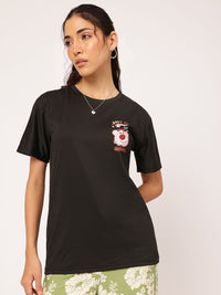DressBerry Graphic Printed Back Round Neck T-shirt