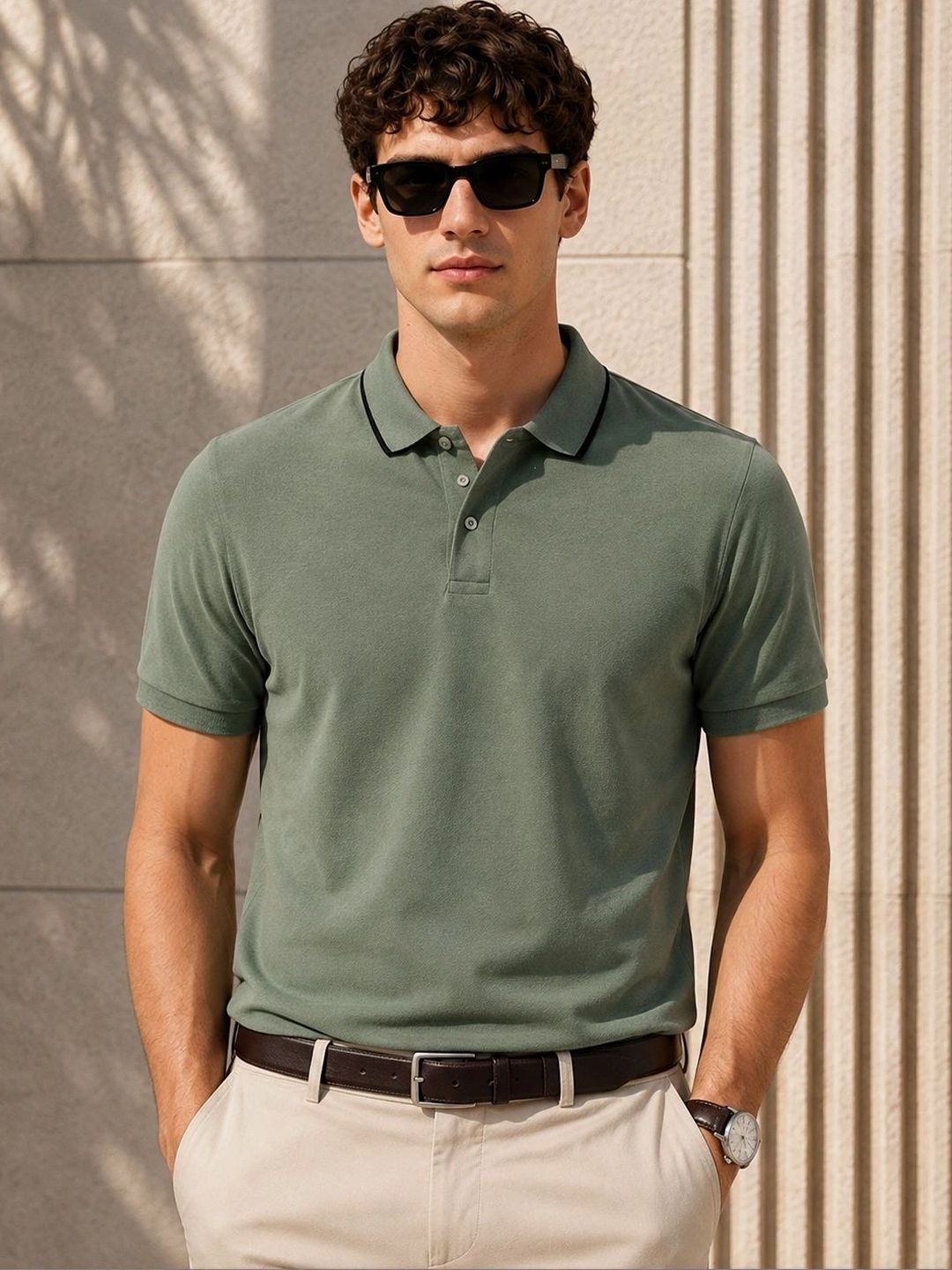 ADRO Men Polo Collar T-shirt