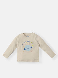 Nauti Nati Boys Printed Round Neck Pure Cotton T-shirt With Joggers