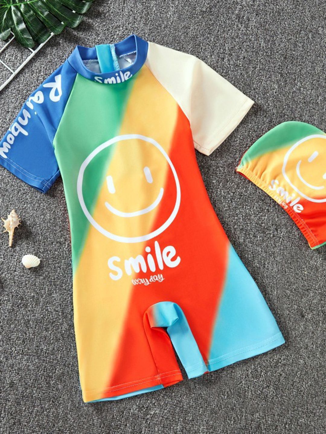 YK Girls Printed Round Neck Leg Suit