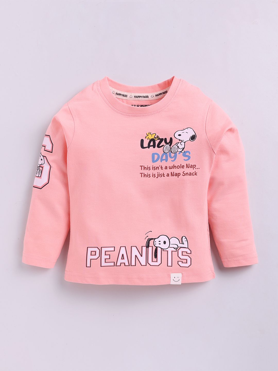 Happy Faces Kids Girls Snoopy Printed Pure Cotton T-Shirt