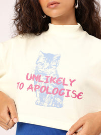 DressBerry Printed Boxy Crop Sweatshirt