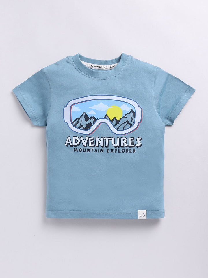 Happy Faces Kids Boys Graphic Printed Pure Cotton T-Shirt