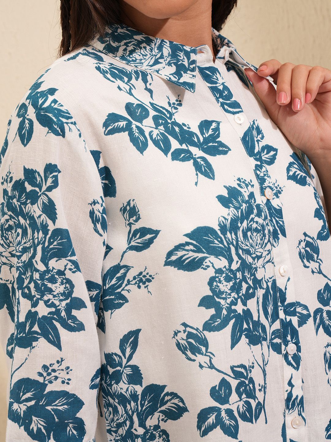 Vishudh Printed  Shirt-Neck Shirt With Skirt Co-Ords