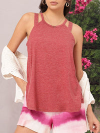 DressBerry Retro Blush Strappy Allure Tank Top