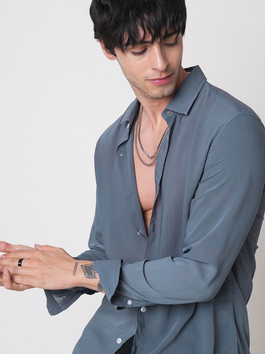 VASTRADO Men Classic Slim Fit Opaque Casual Shirt