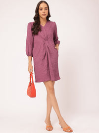 DressBerry Twisted Textures Self-Striped Dress