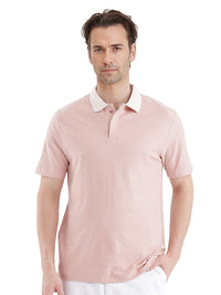 RARE RABBIT Men Solid Polo Collar Cotton T-shirt