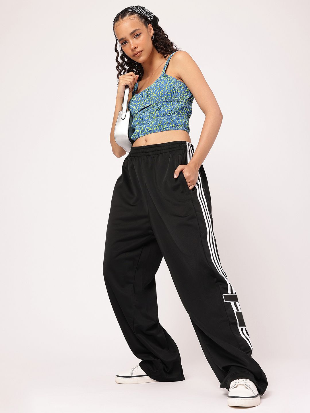 DressBerry Floral Blossom Cut-Out Smocked Crop Top