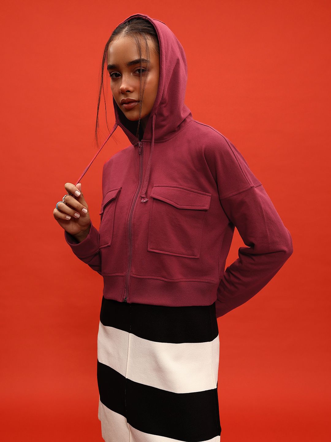 DressBerry Hooded Drop-Shoulder Sweatshirt