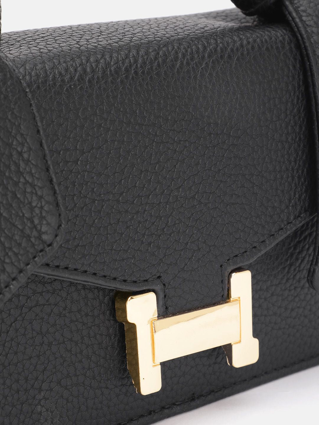 DressBerry Brand Logo Embossed Textured Satchel