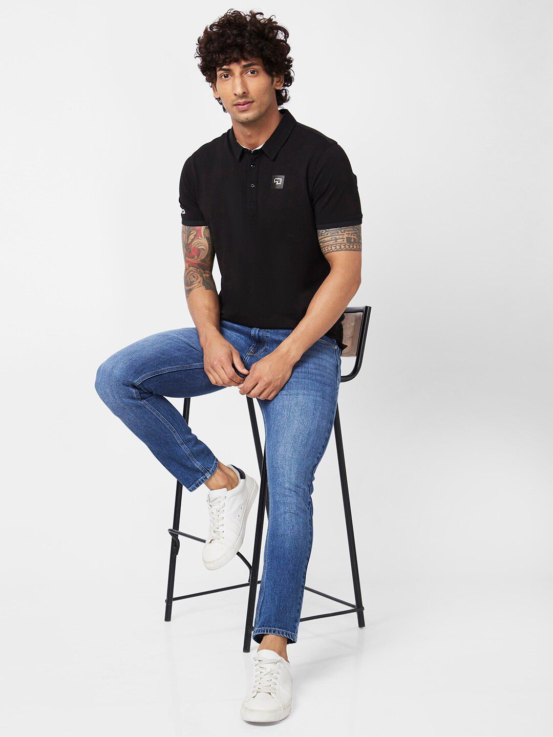 SPYKAR Polo Collar Slim Fit Cotton T-Shirt