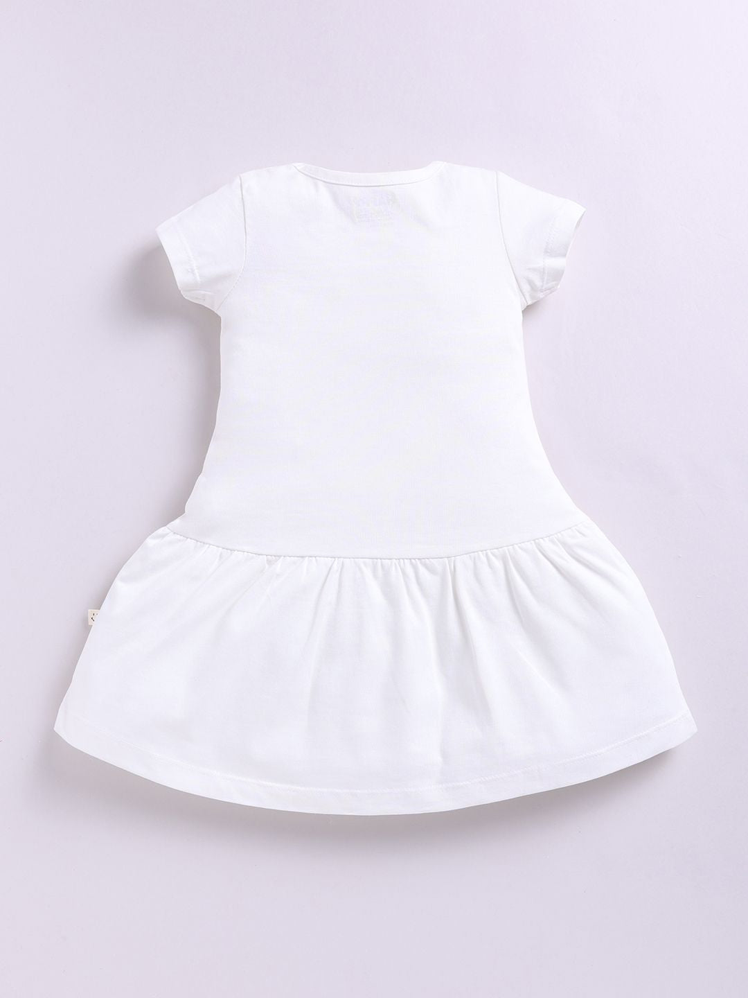 Happy Faces Girls Smiley Print Pure Cotton Fit & Flare Dress