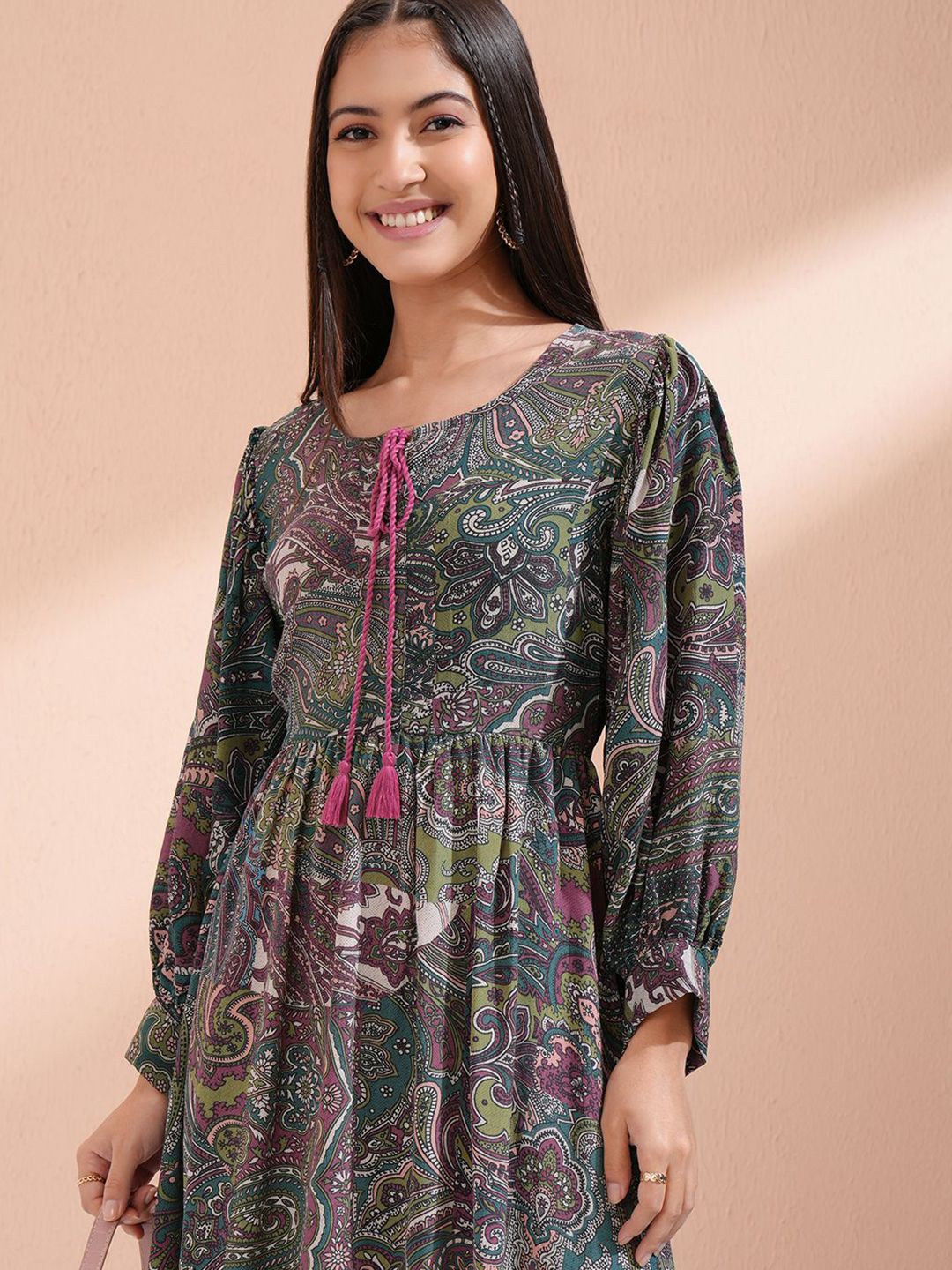 Vishudh Women Ethnic Motifs Print Fit & Flare Dress