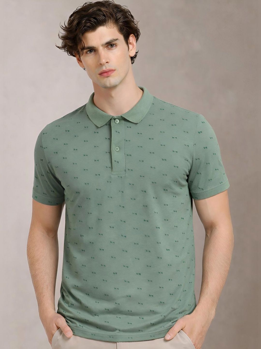 ADRO Men Printed Polo Collar T-shirt