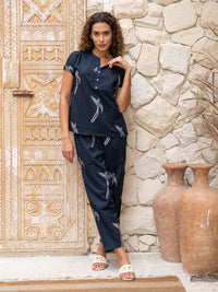 SANSKRUTIHOMES Printed Pure Cotton Top With Trousers