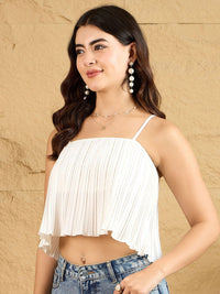 Berrylush Women Solid Crop A-Line Top