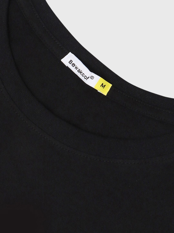 Bewakoof Pure Cotton Black Printed T-shirt