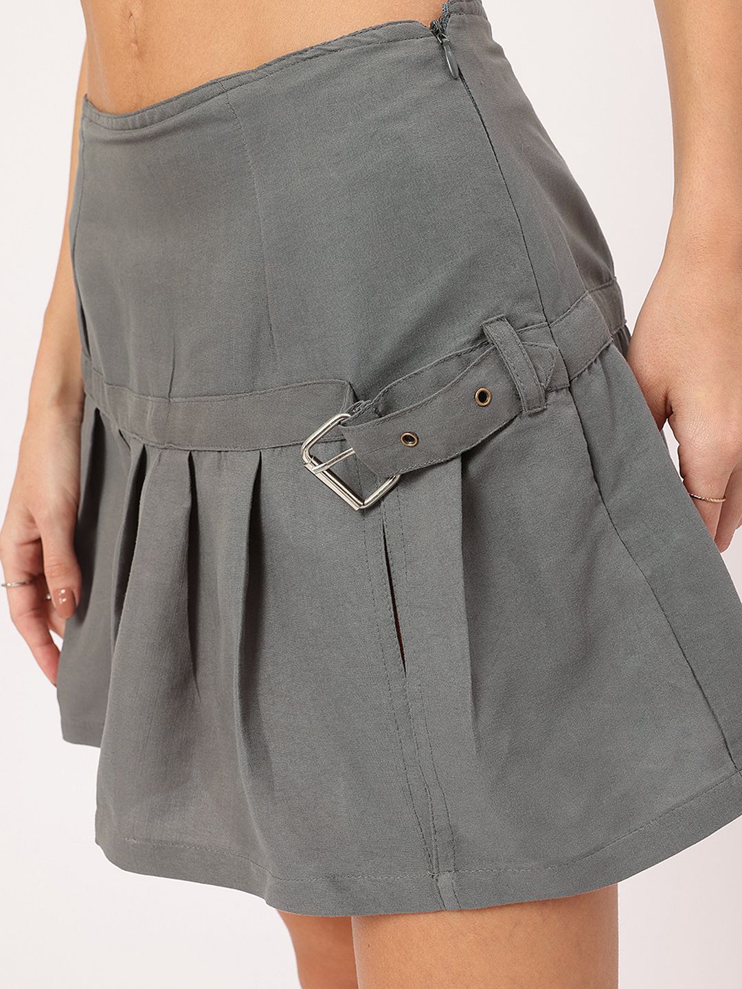 DressBerry 90s Babe Belted Box Pleats Mini Skirt