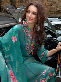 Indo Era Women Floral Embroidered Regular Thread Work Kurta with Trousers & With Dupatta