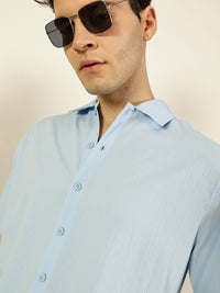 Thomas Scott Men Premium Self Design Casual Shirt