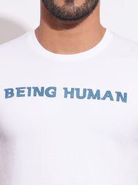 Being Human Men Brand Logo Printed Slim Fit T-shirt