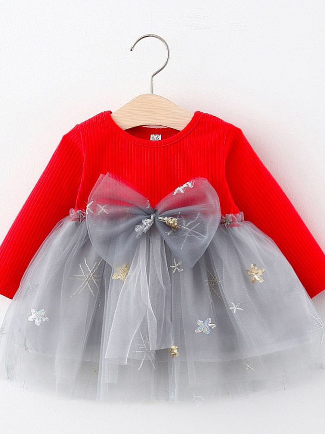 YK Girls Floral Embroidered Empire Dress