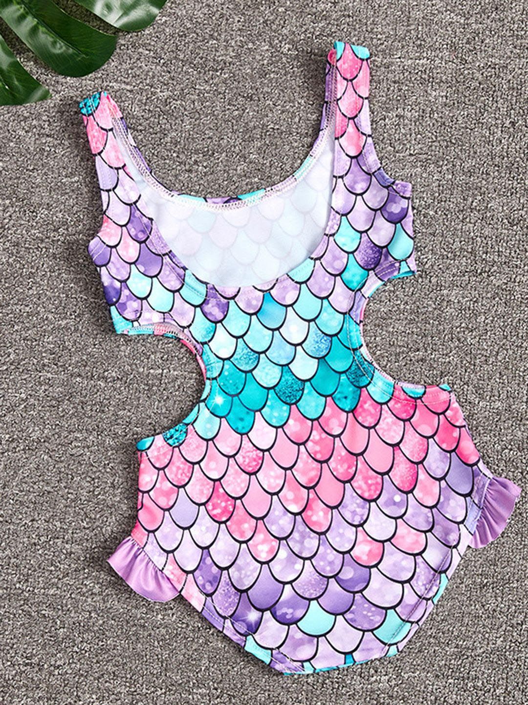 YK Girls Printed Swimwear Bodysuit