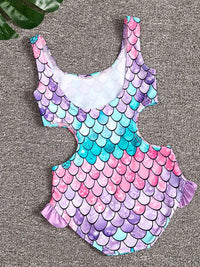 YK Girls Printed Swimwear Bodysuit