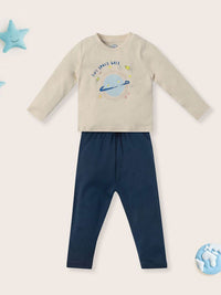 Nauti Nati Boys Printed Round Neck Pure Cotton T-shirt With Joggers