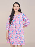AND Floral Printed Puff Sleeve A-Line Mini Dress